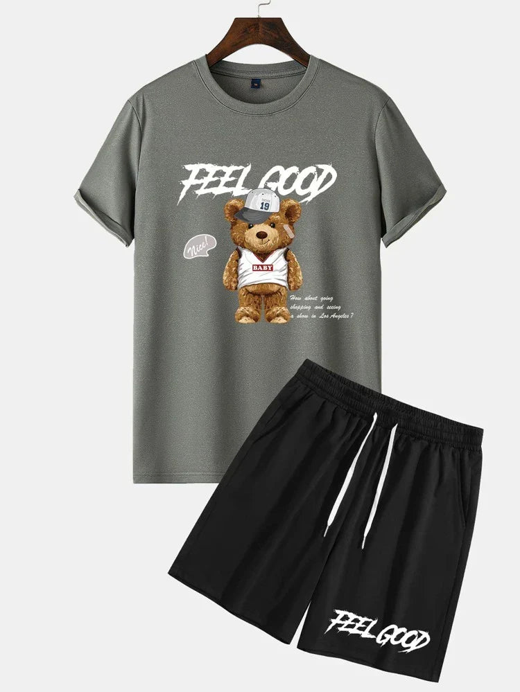 Mens Summer Shorts + T-Shirt Set - SS25 - Charcoal Black