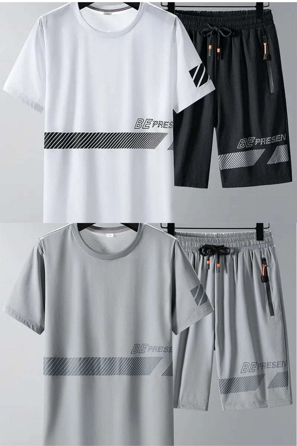 Buy 1 Get 1 Free Men's Summer Set Casual Sports Suit Tracksuit - Short Sleeves T-Shirt  881