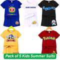 Pack of 5 Kids collection Summer Suits – Stylish Shirt & Shorts Set | Breathable, Durable & Vibrant 622