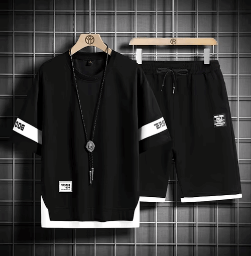 Buy 1 Get 1 Free Men's Summer Set Casual Sports Suit Tracksuit - Short Sleeves T-Shirt  873