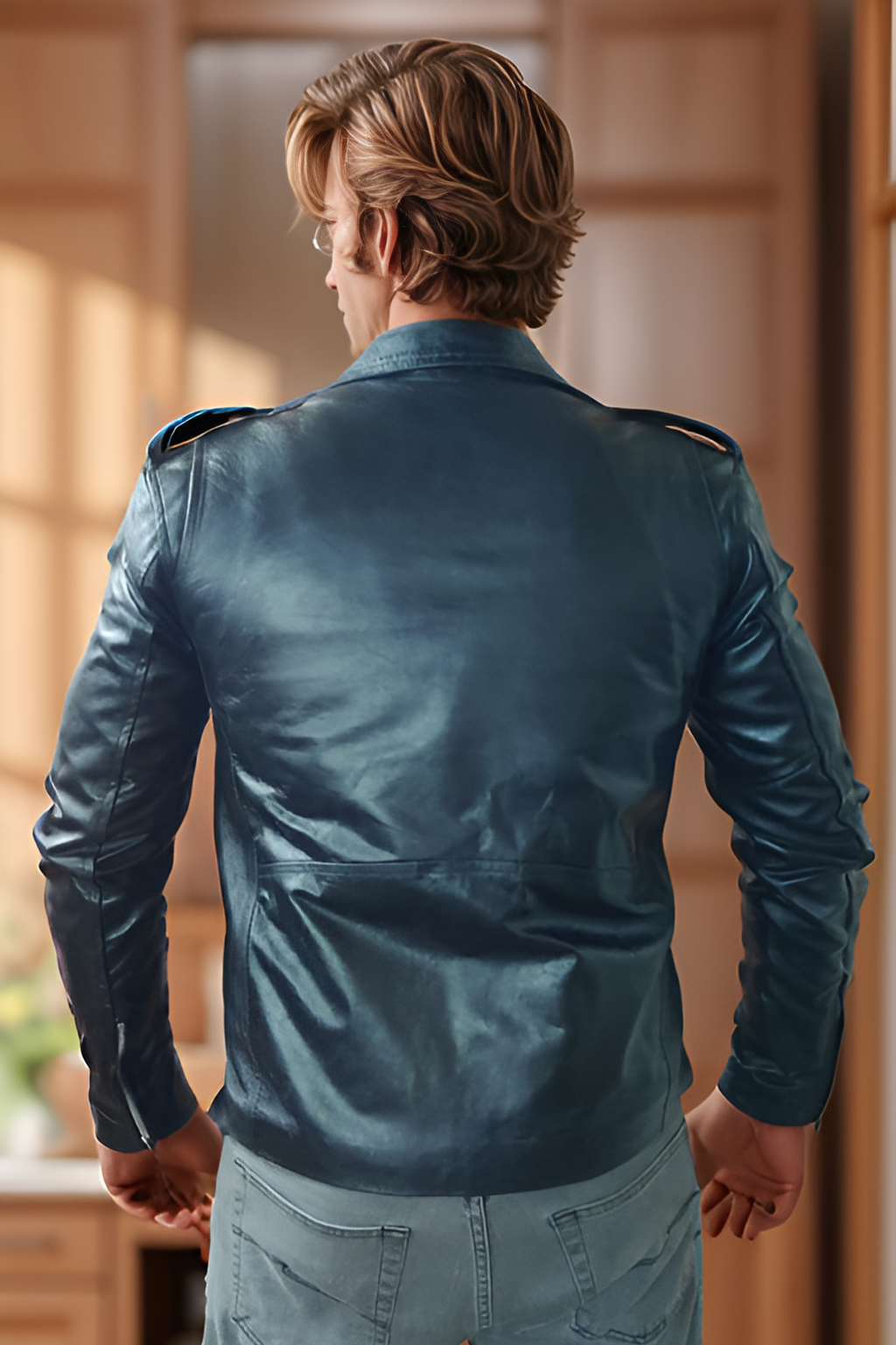 Men's Brando Style Biker Leather Jacket