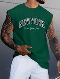 Men's New York Printed Sleeve Less Shirt.