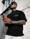 Men's Faith Over Fear Letter Printed Round Neck Drop Shoulder.