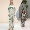 Buy 1 Get 1 Free - Chic Casual Floral Print Coord Two-Piece Set with Pants | Western Style Cotton Summer Suit 76391 (40% Off Super Summer Sale!
