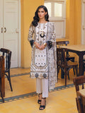 1 & Get 1 Free - Snow White  - Unstitched 3pc Digital Printed Embroidered Lawn with Chiffon Dupatta - Faustina 17622